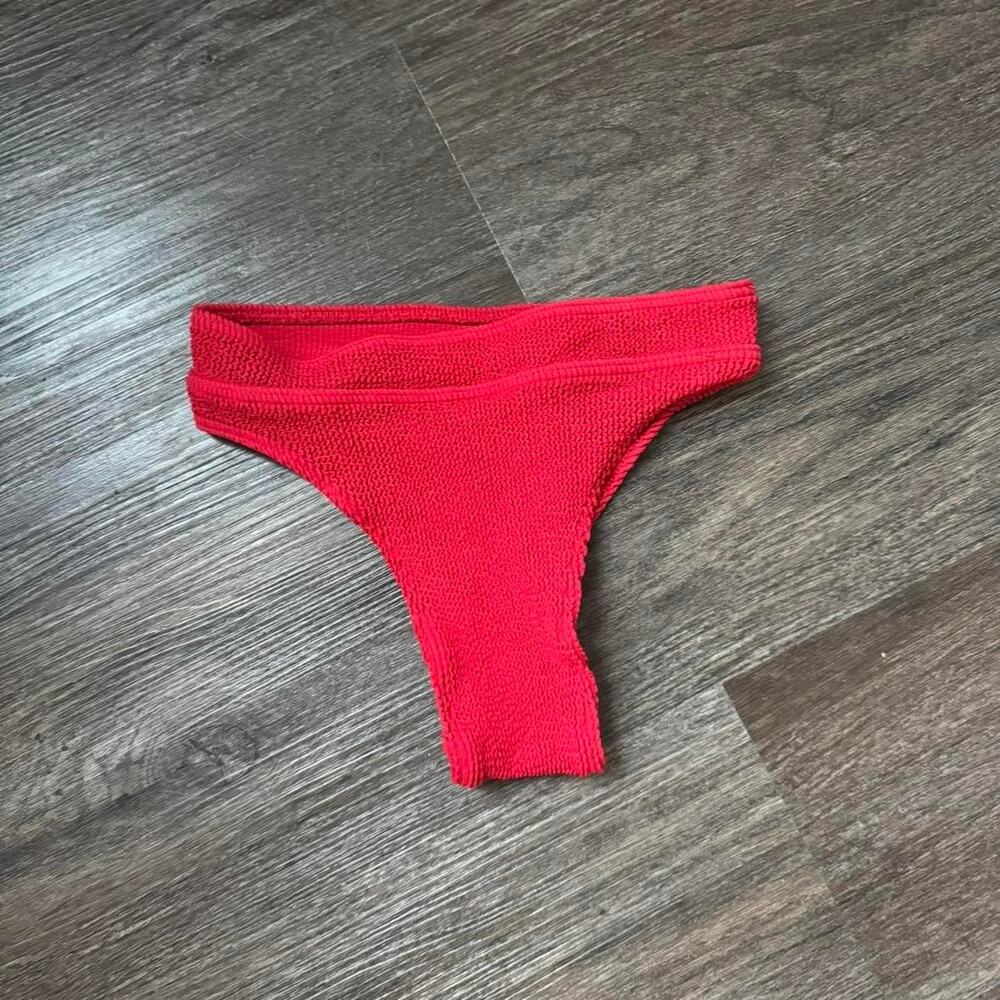 Beach Riot Red One-Shoulder Ribbed Bikini Set - Picture 5 of 8